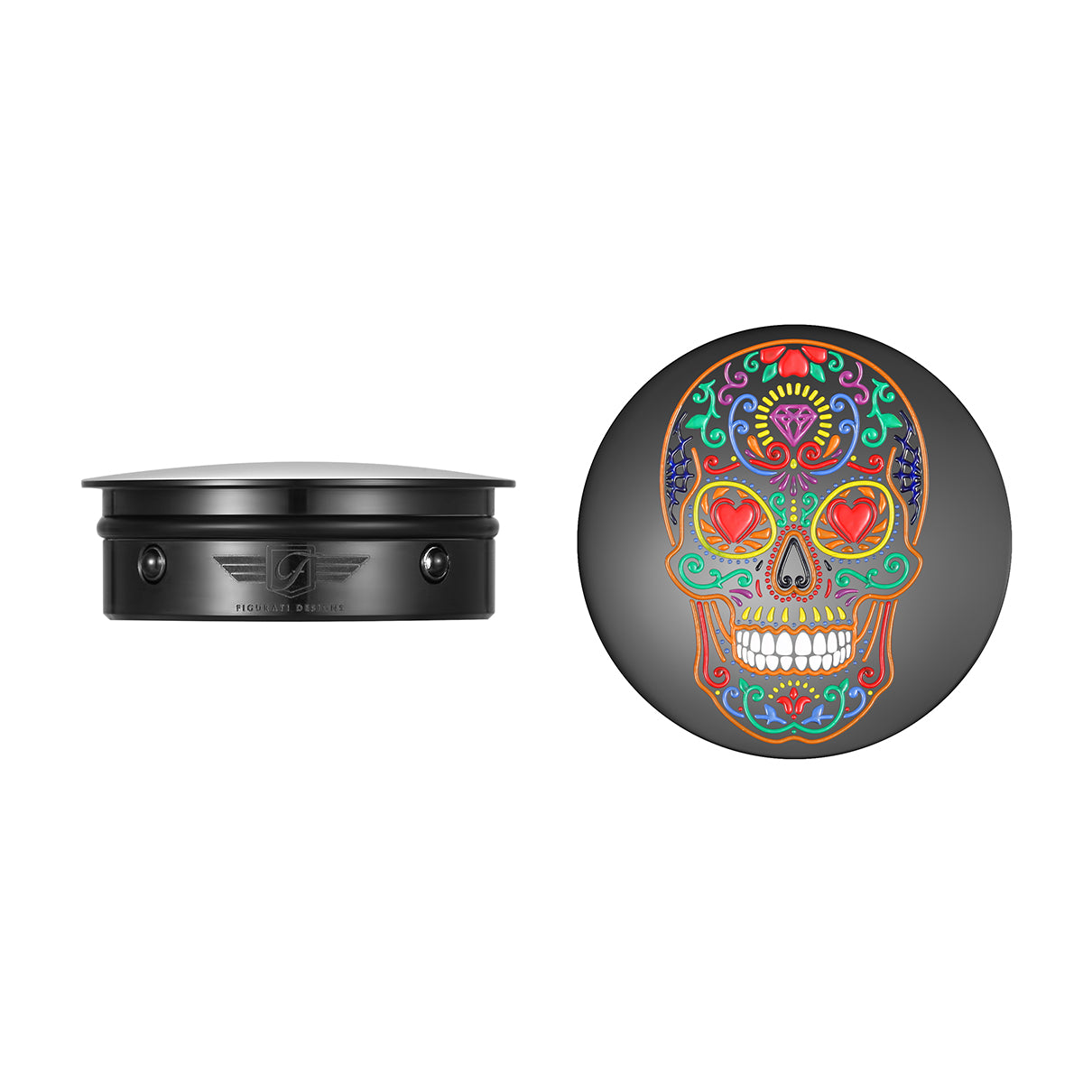 Black Sugar Skull Swing Arm Cover