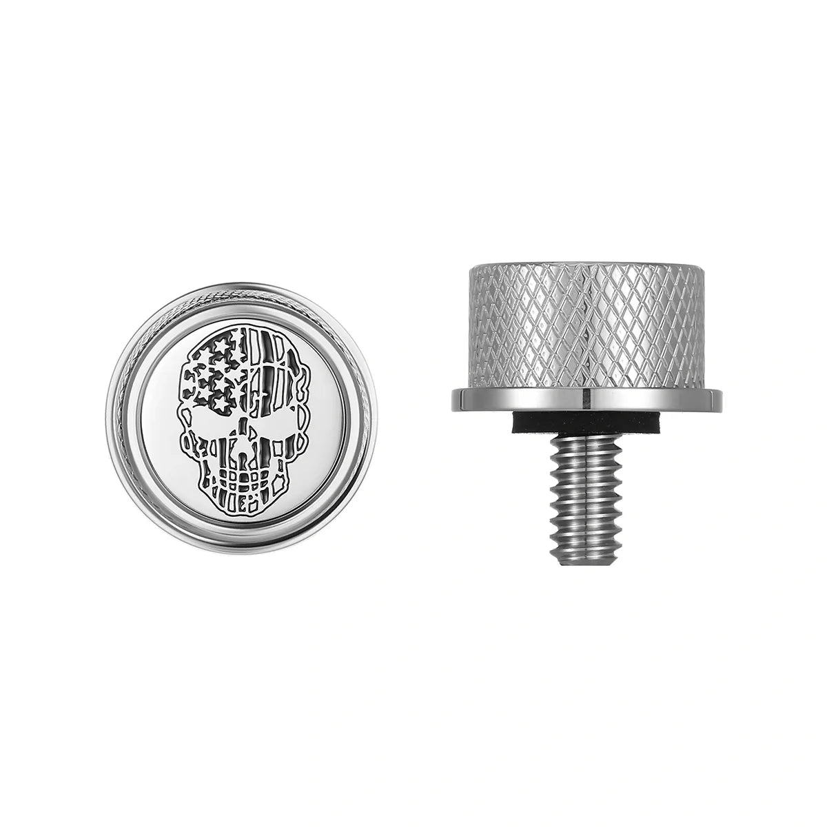 Stainless-Steel Contrast Cut American Flag Skull Seat Screw