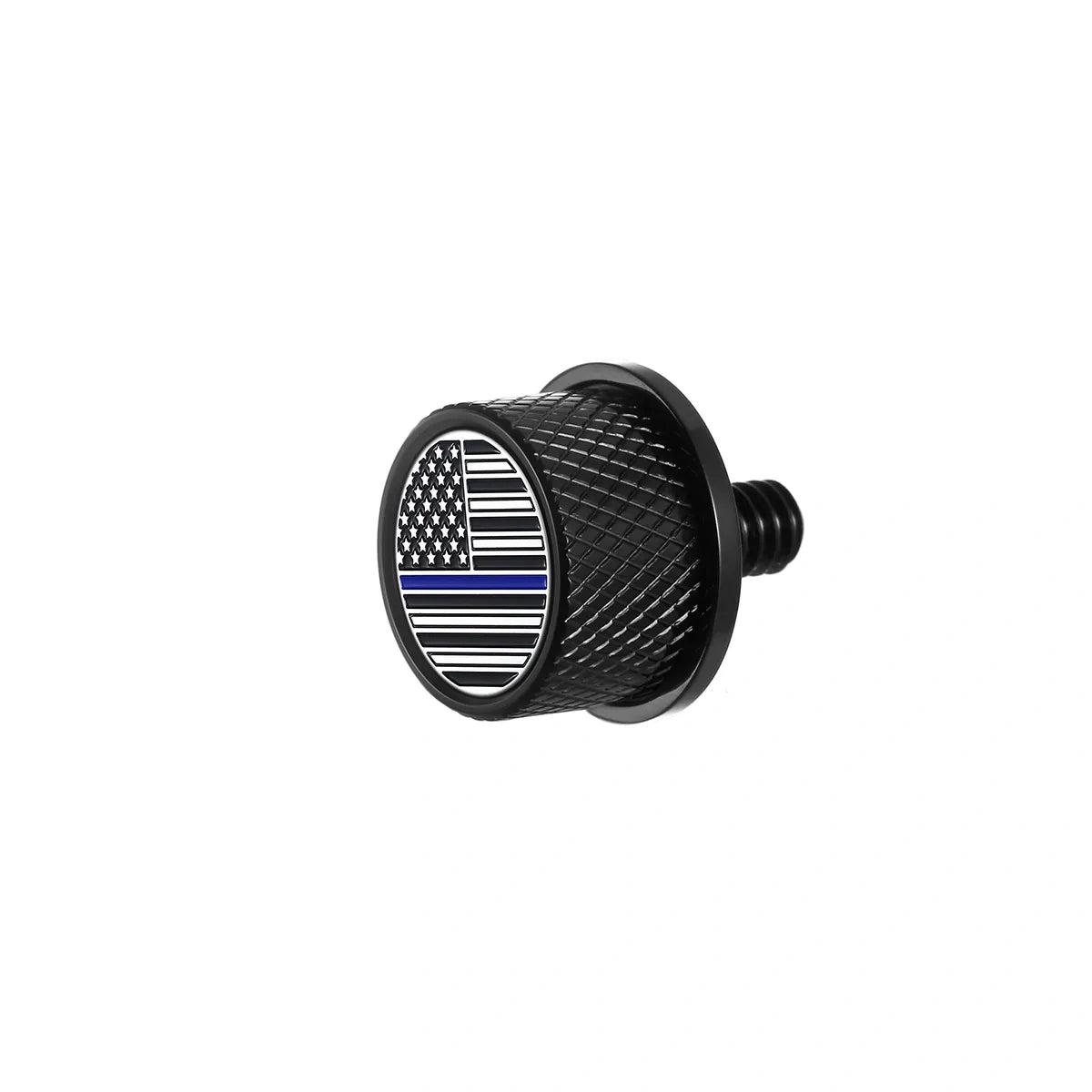 Custom Stainless-Steel in Black Blue Line American Flag Seat Screw