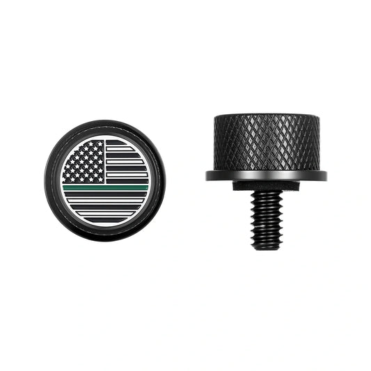 Tornillo de asiento de bandera americana de acero inoxidable personalizado en línea verde negra