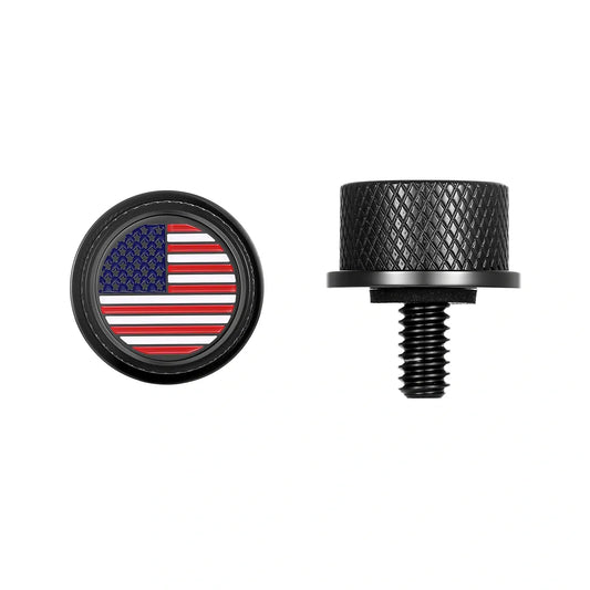 Custom Stainless-Steel in Black Red White & Blue American Flag Seat Screw