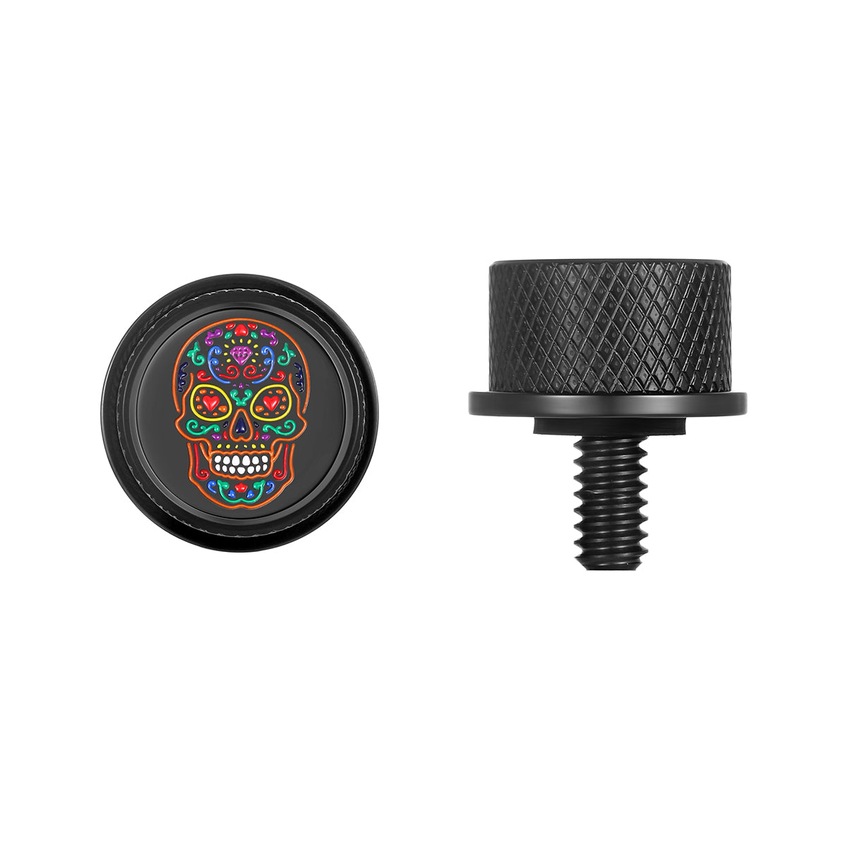 Stainless-Steel in Black Sugar Skull Seat Screw