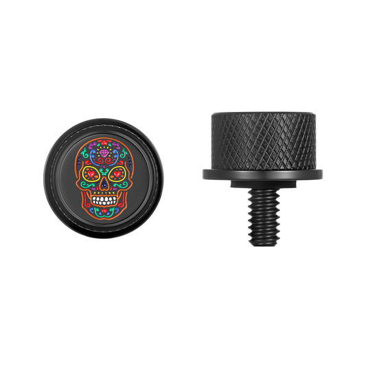 Tornillo de asiento personalizado de acero inoxidable con forma de calavera de azúcar negra