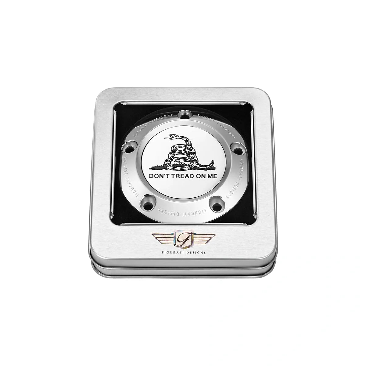 Cubierta de distribución de acero inoxidable Harley-Davidson Don't Tread on Me Twin Cam
