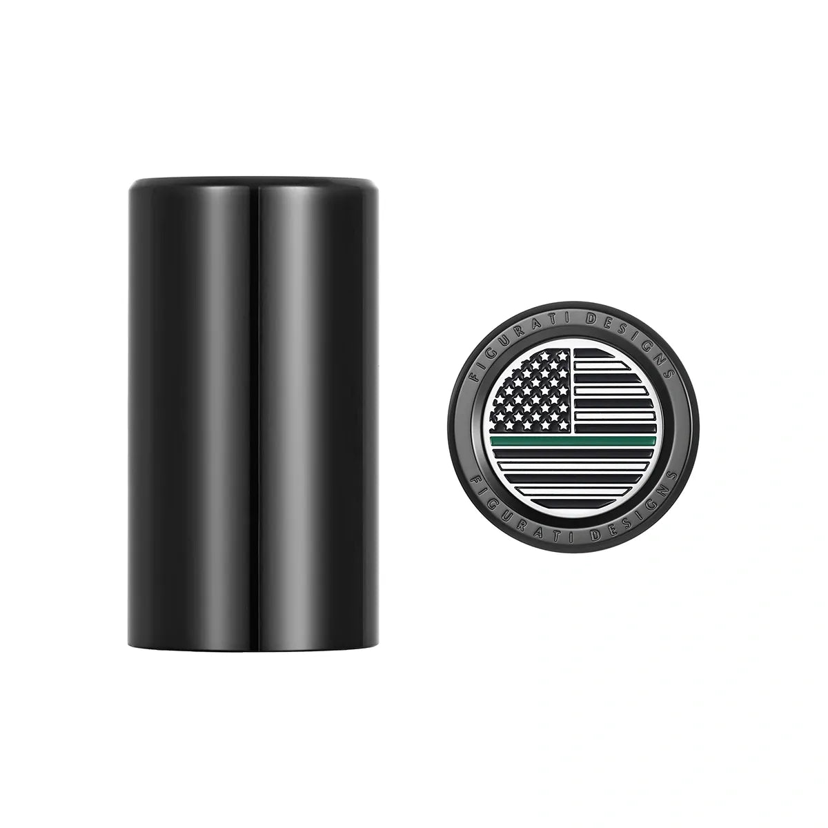 Harley-Davidson Stainless-Steel Black Green Line American Flag Docking Covers
