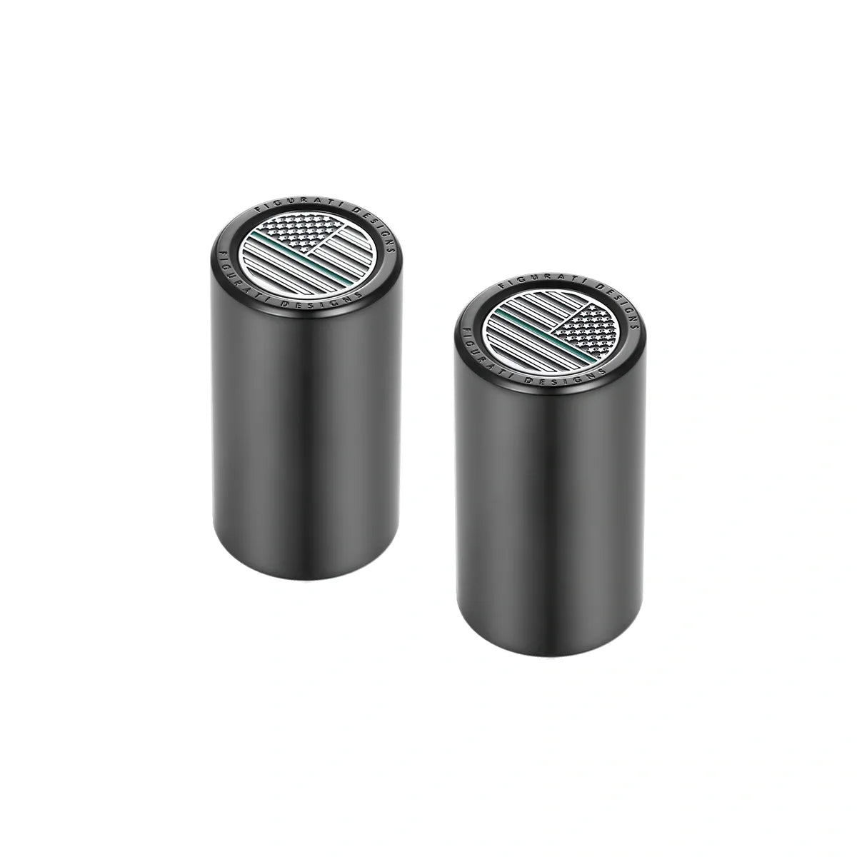 Harley-Davidson Stainless-Steel Black Green Line American Flag Docking Covers