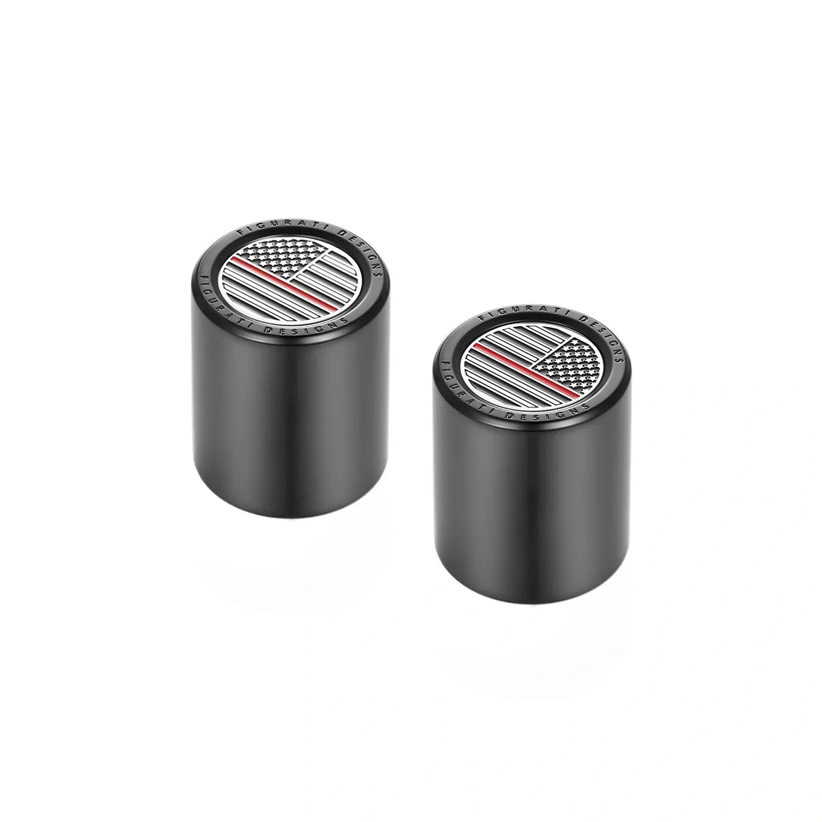 Harley-Davidson Stainless-Steel Black Red Line American Flag Docking Covers