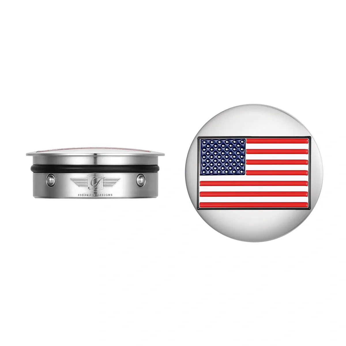 Harley-Davidson Stainless-Steel American Flag Swing Arm Covers - Reversed