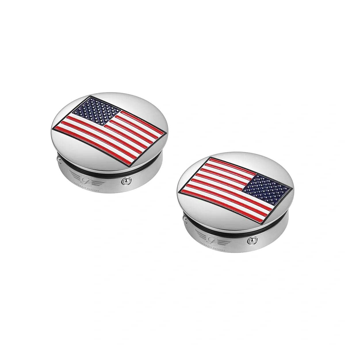 Harley-Davidson Stainless-Steel American Flag Swing Arm Covers - Reversed