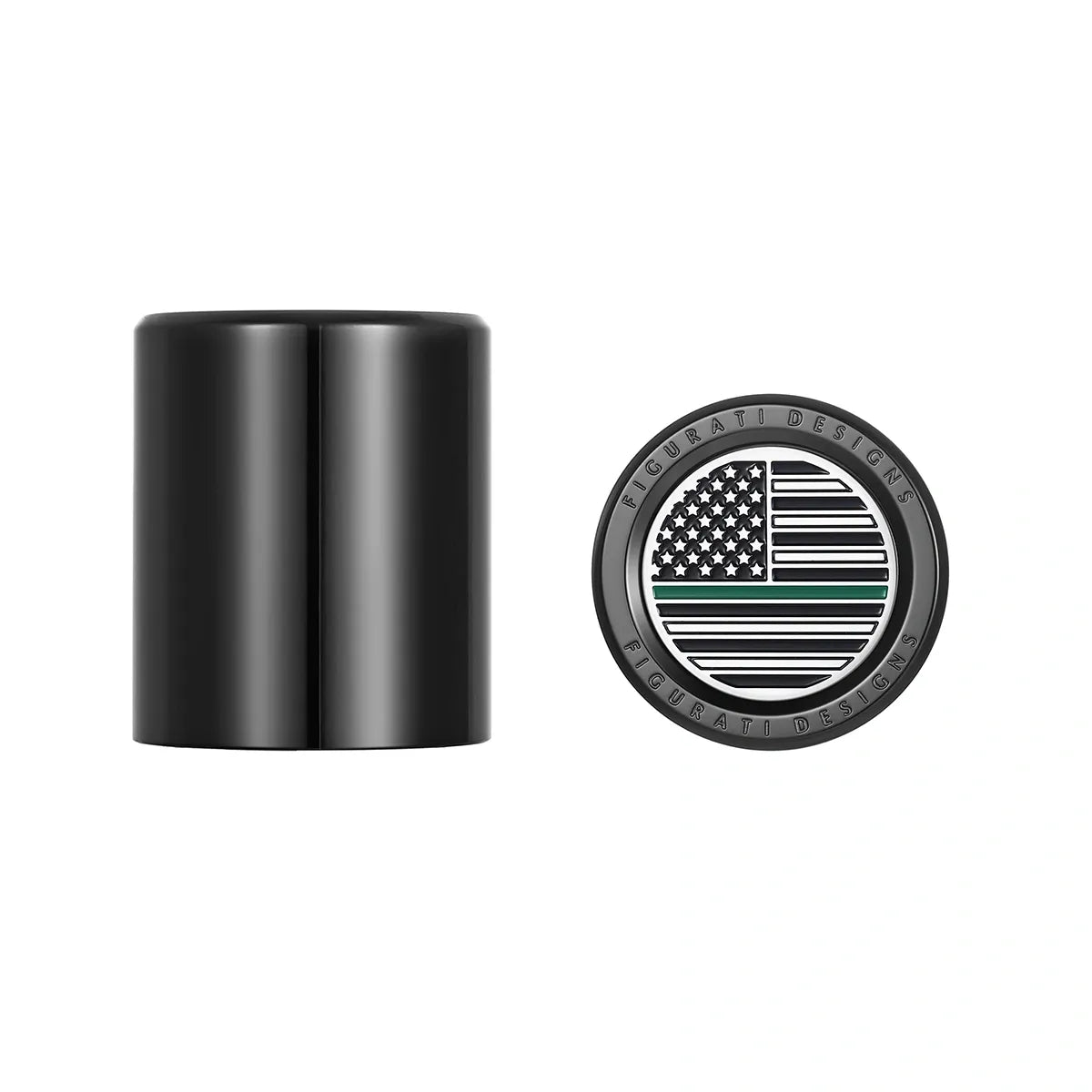 Harley-Davidson Stainless-Steel Black Green Line American Flag Docking Covers