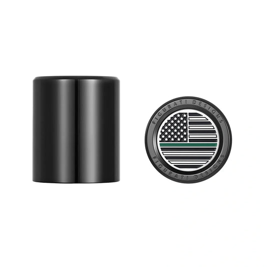 Harley-Davidson Stainless-Steel Black Green Line American Flag Docking Covers