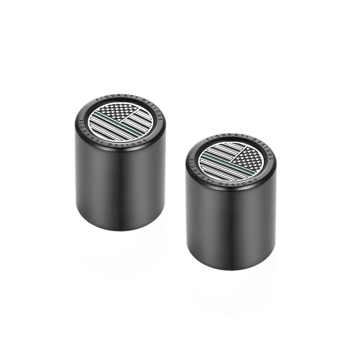 Harley-Davidson Stainless-Steel Black Green Line American Flag Docking Covers
