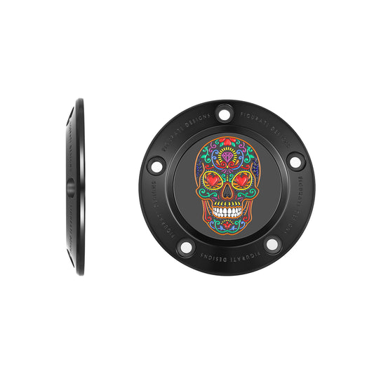 Harley-Davidson Stainless-Steel Black Sugar Skull Twin Cam Timing Cover