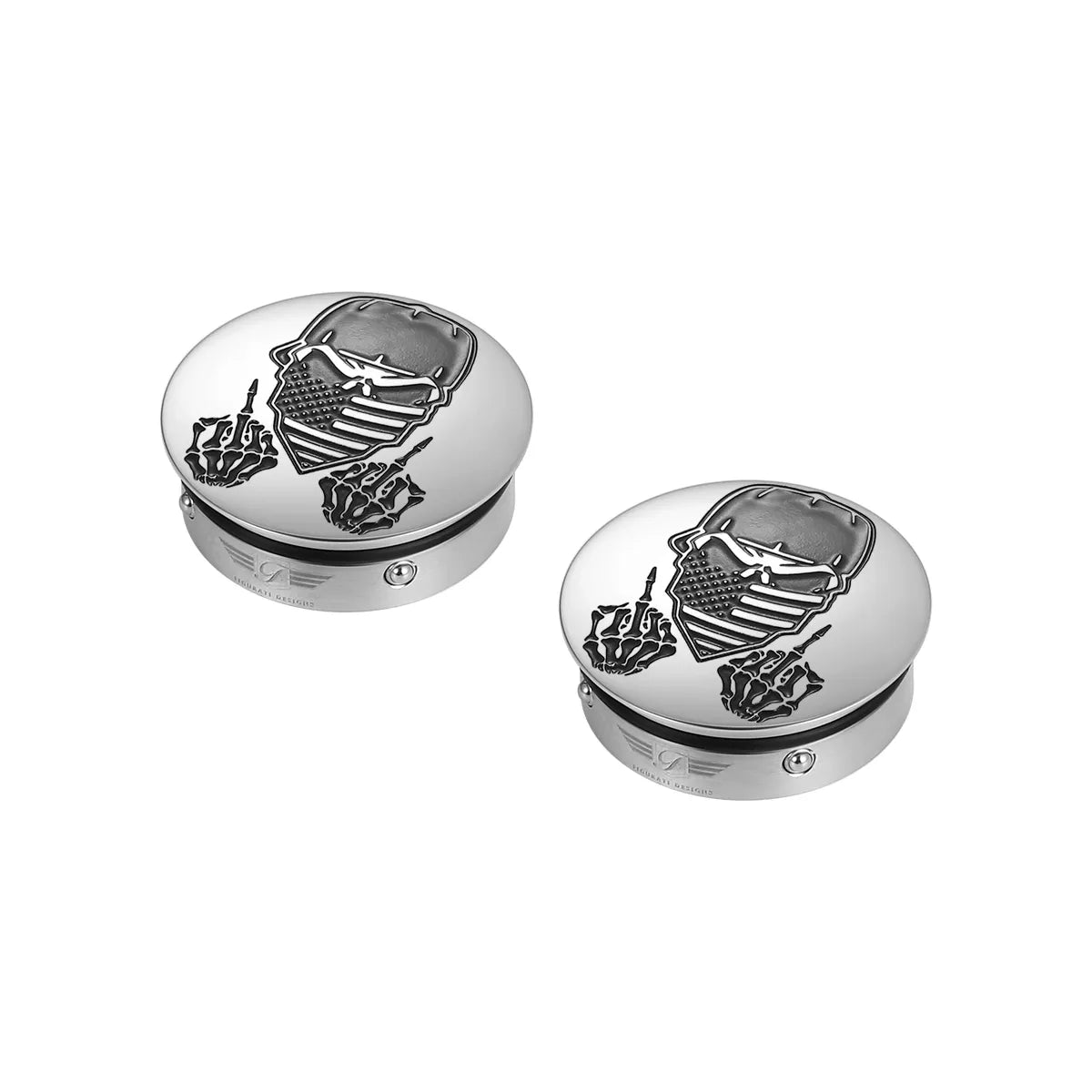 Harley-Davidson Stainless-Steel Swing Arm Covers Masked Skull