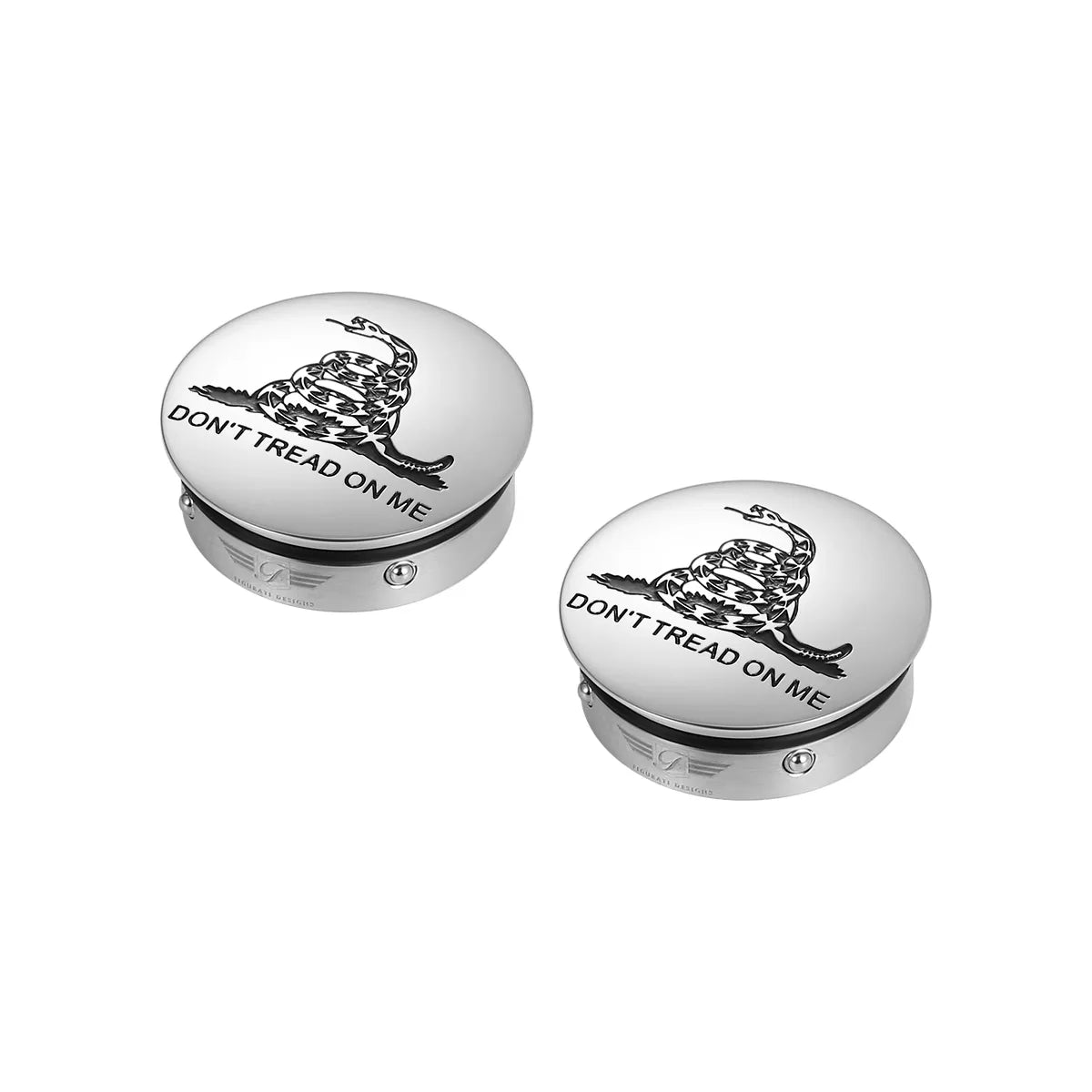 Harley-Davidson Stainless-Steel / Black Swing Arm Covers Don’t Tread On Me