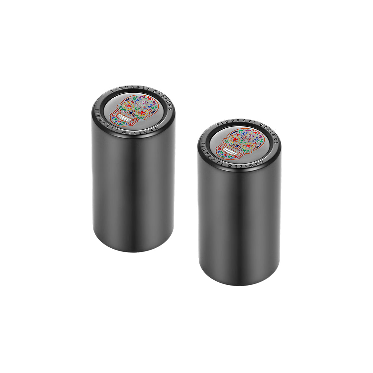 Harley-Davidson Stainless-Steel Black Sugar Skull Docking Covers