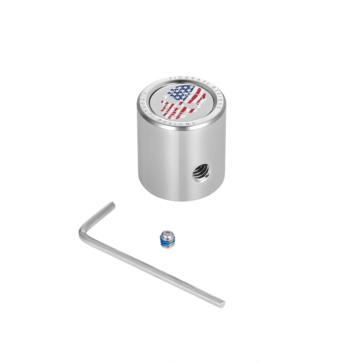 Heel Toe Shifter Cover - Stainless-Steel Red White and Blue American Flag Skull