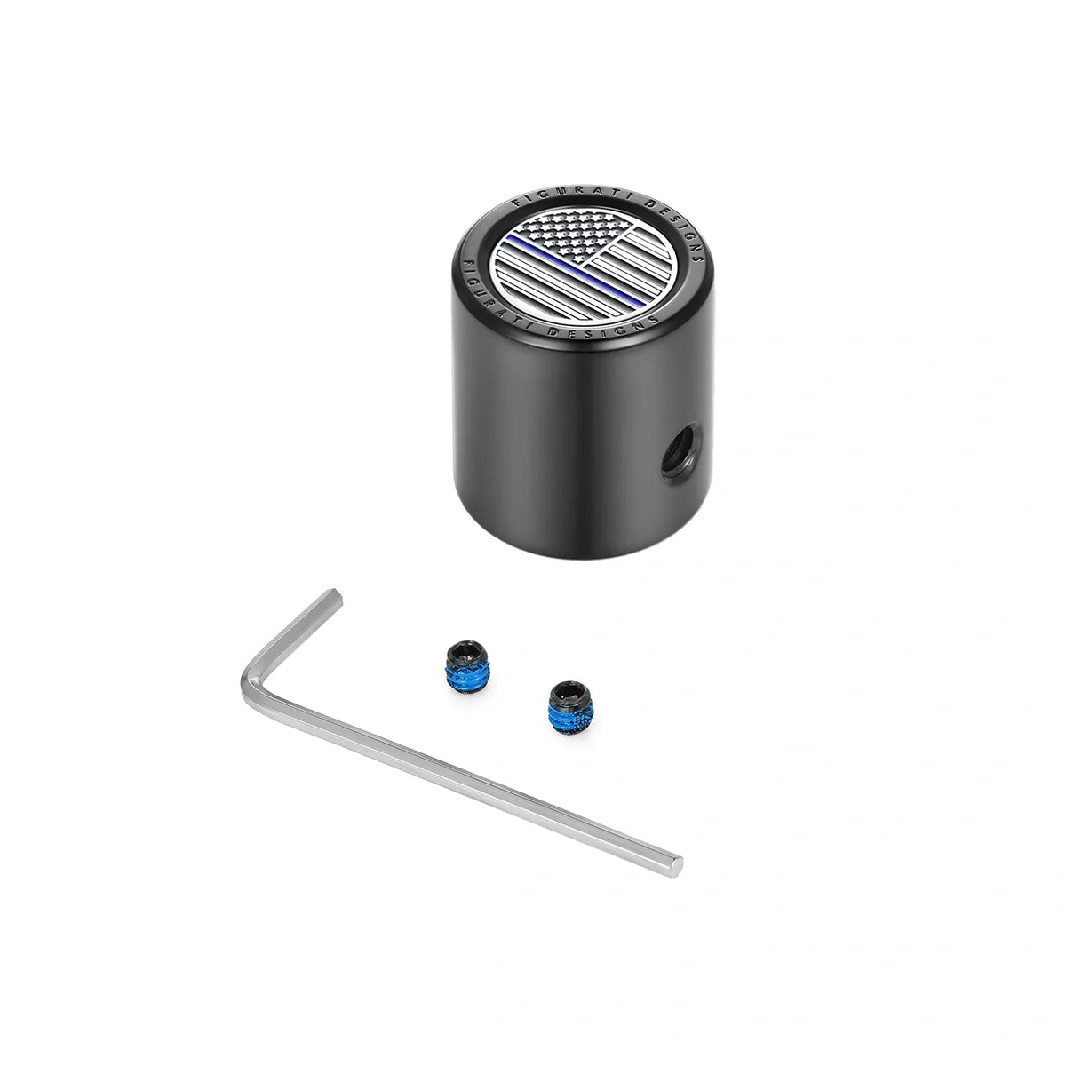 Heel Toe Shifter Cover - Stainless-Steel/Black Blue Line American Flag