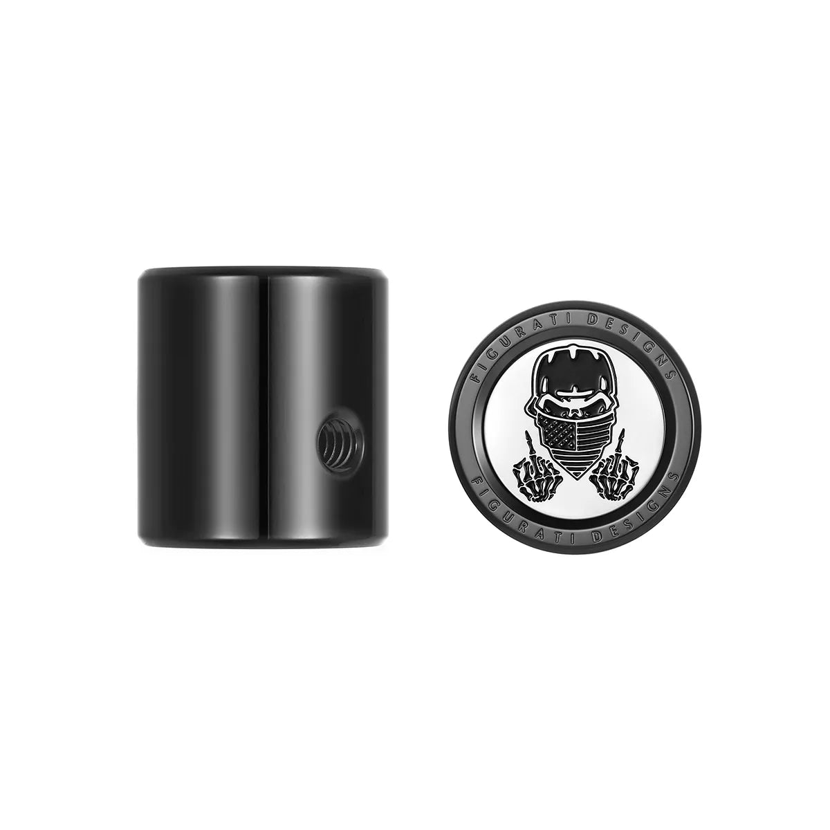 Heel Toe Shifter Cover - Stainless-Steel in Black Masked Skull