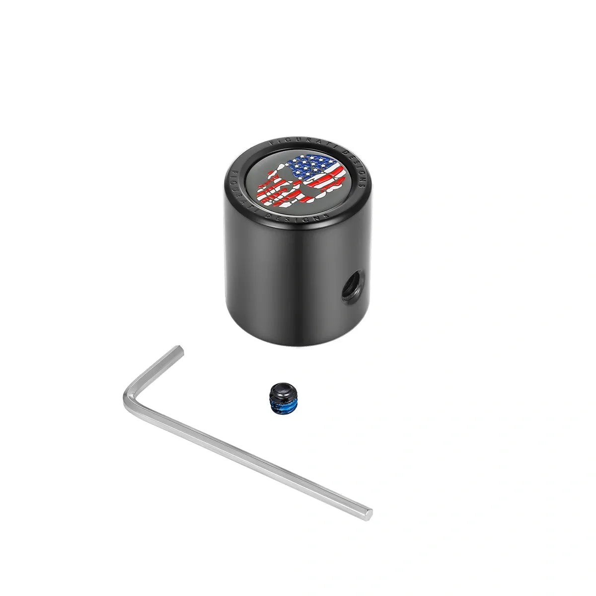 Heel Toe Shifter Cover - Stainless-Steel in Black Red White and Blue American Flag Skull