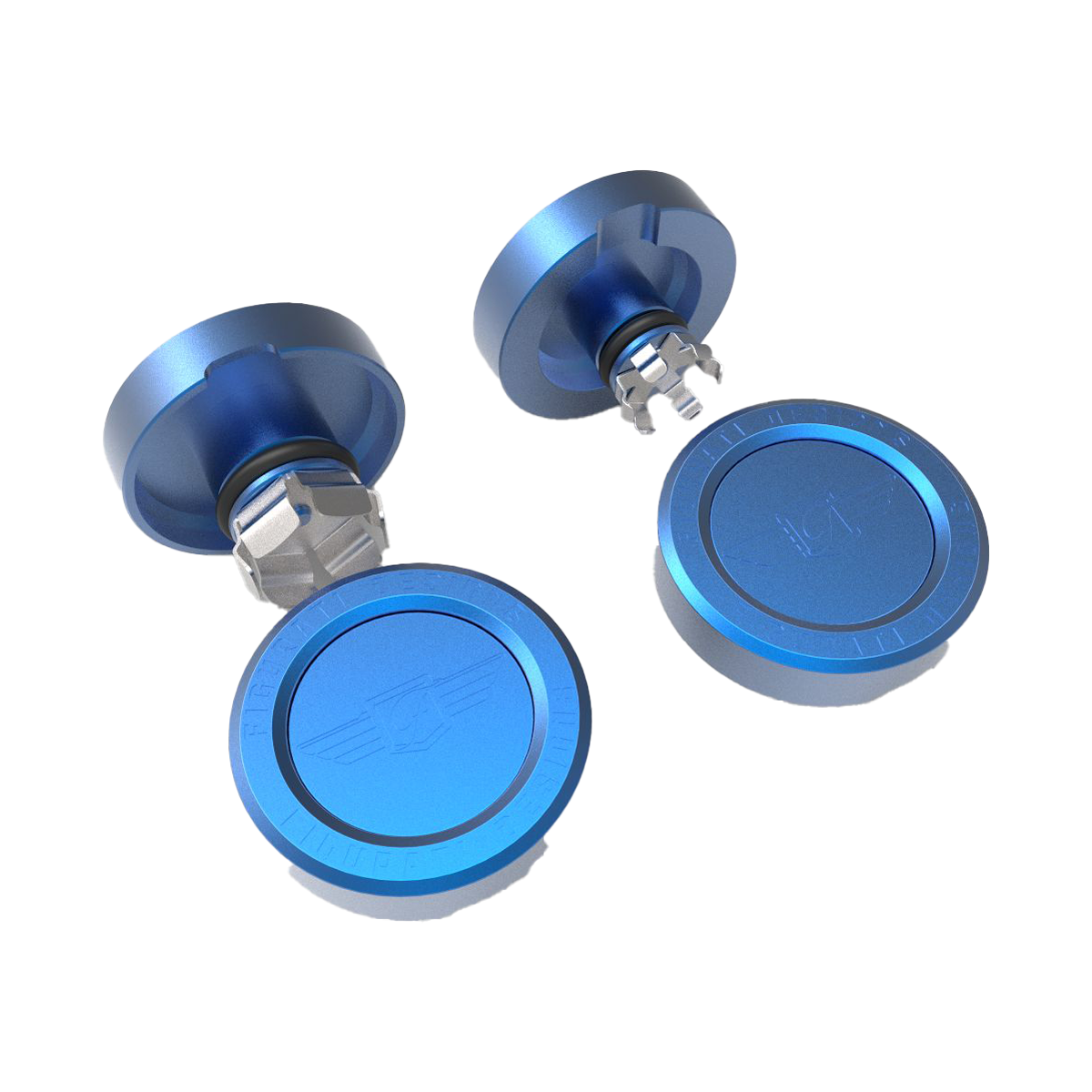 Performance Aluminum Front Axle Nut Covers - Blue
