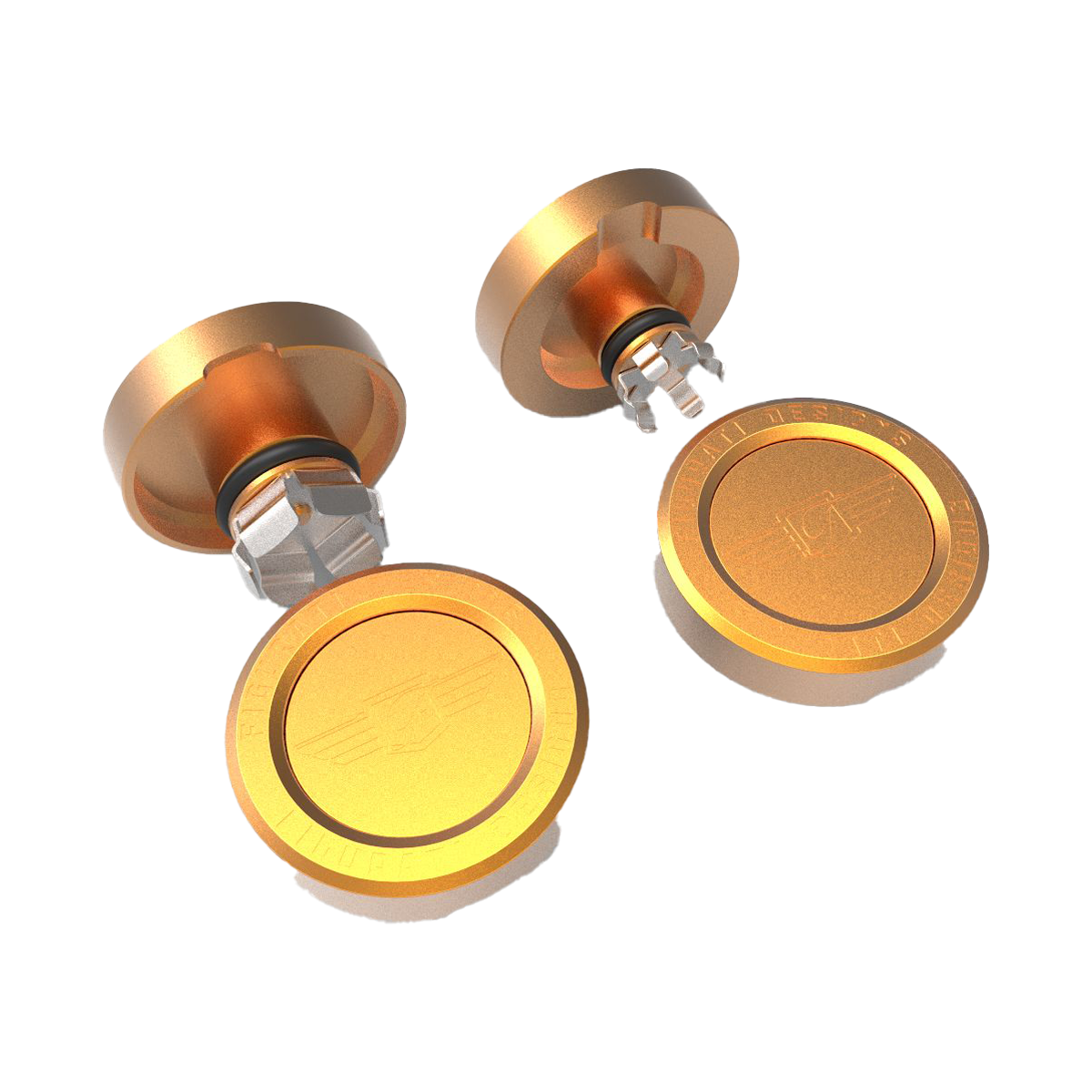 Performance Aluminum Front Axle Nut Covers - Gold