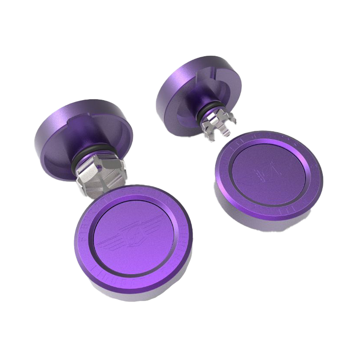 Performance Aluminum Front Axle Nut Covers - Purple