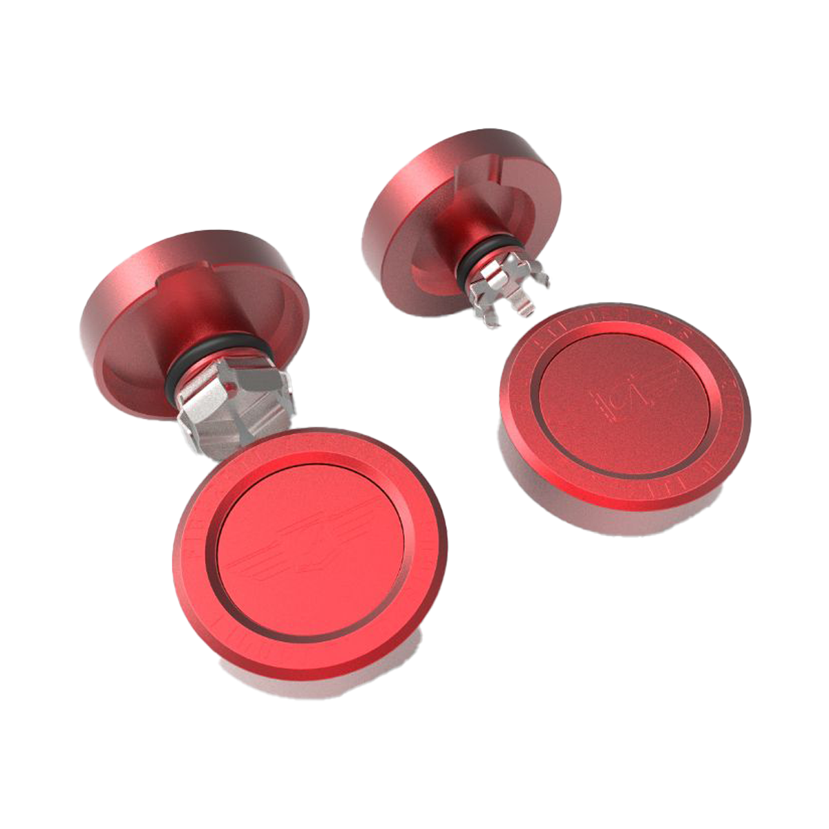Performance Aluminum Front Axle Nut Covers - Red