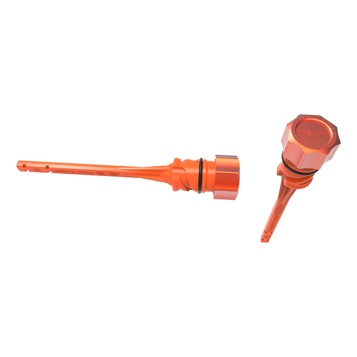 Performance Magnetic Dipstick for Harley-Davidson M8 Softail (2018-2025) - Curved Orange