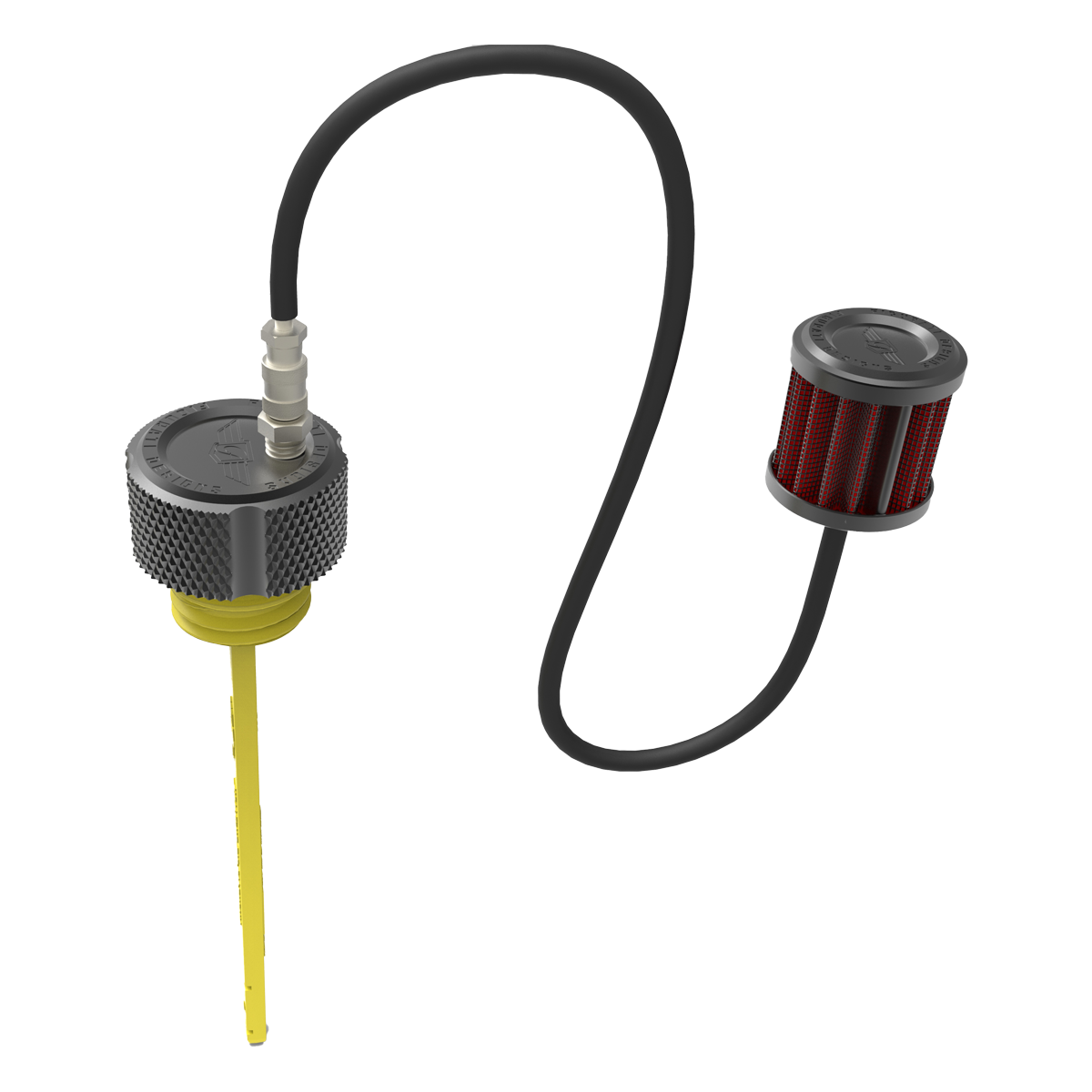 Performance Vented Dipstick for Harley-Davidson Touring M8 (2017-2025) - Knurled Black