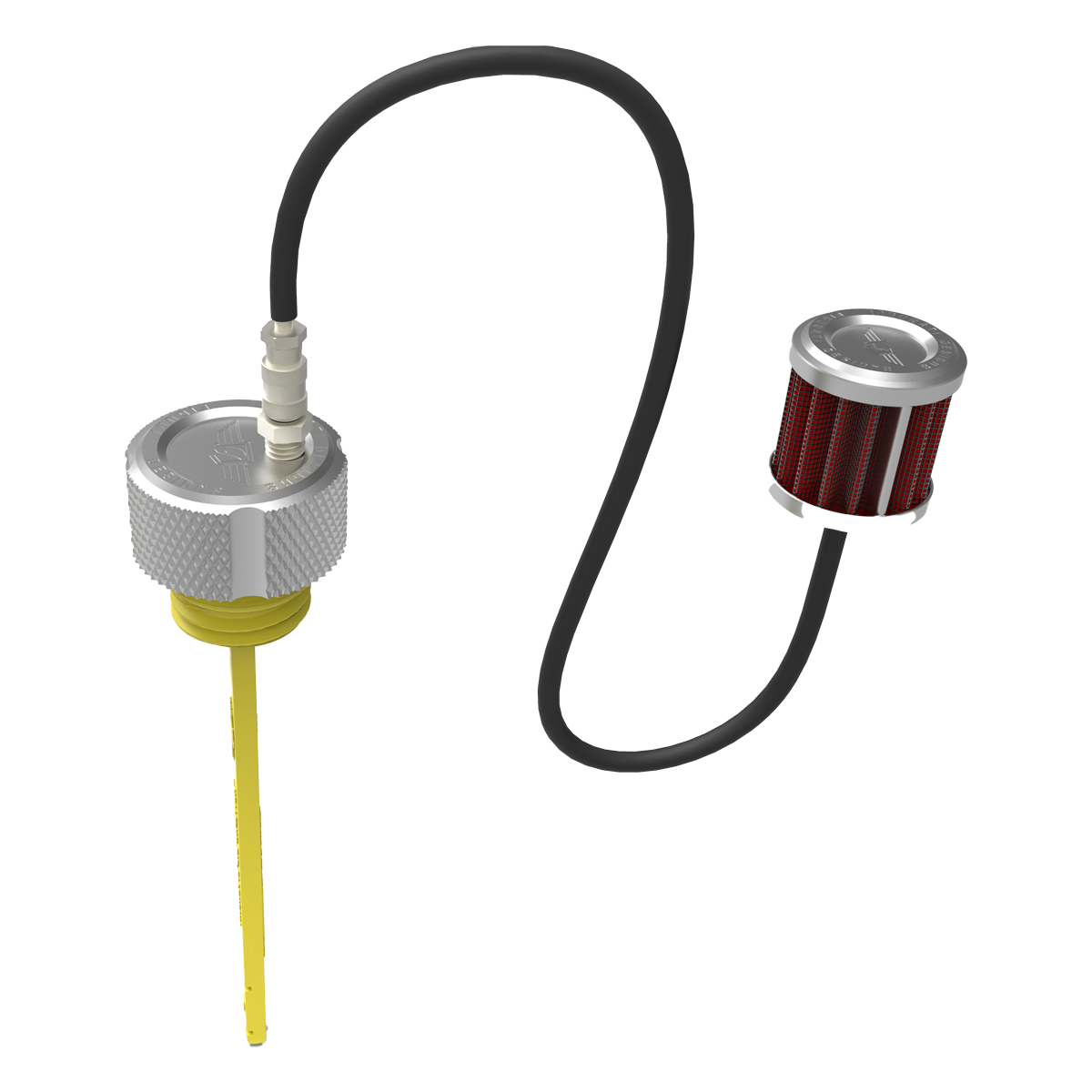 Performance Vented Dipstick for Harley-Davidson Touring M8 (2017-2025) - Knurled Silver