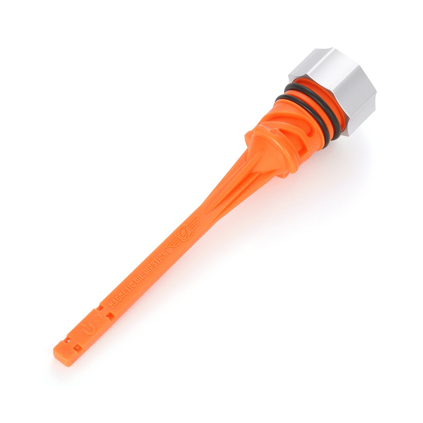 Performance Magnetic Dipstick for Harley-Davidson M8 Softail (2018-2025) - Curved Raw Silver