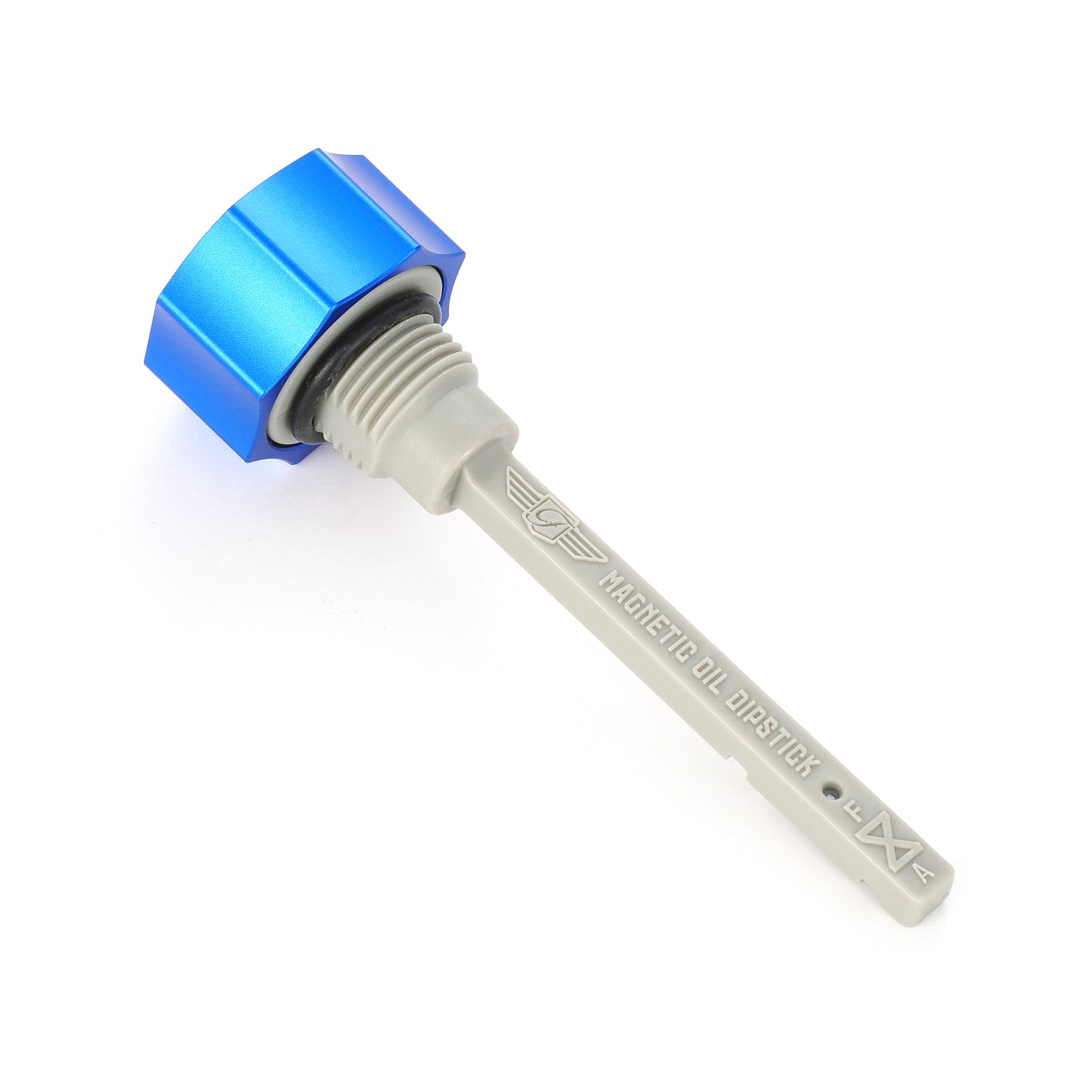 Performance Magnetic Transmission Dipstick for Harley-Davidson M8 (2017-2025) - Curved Blue