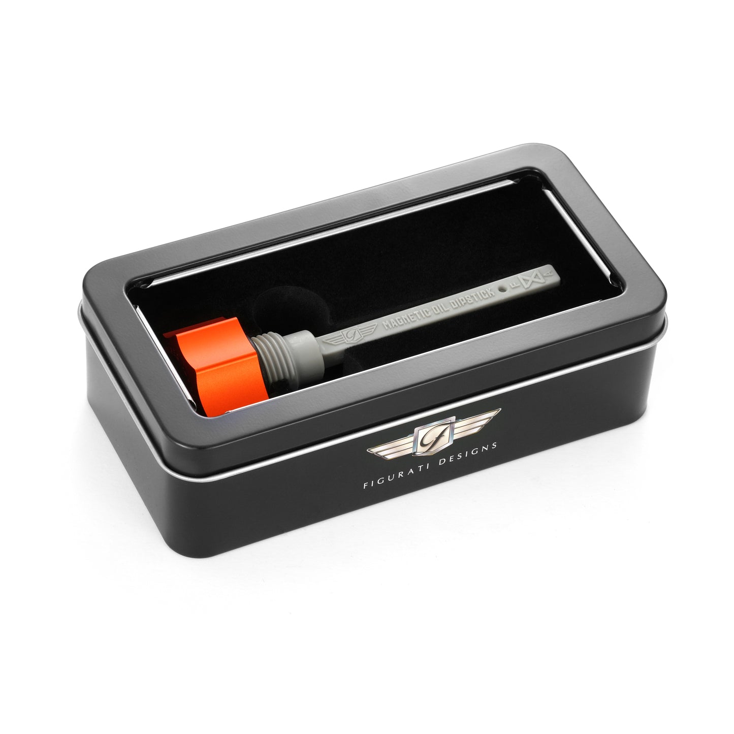 Performance Magnetic Transmission Dipstick for Harley-Davidson M8 (2017-2025) - Curved Orange