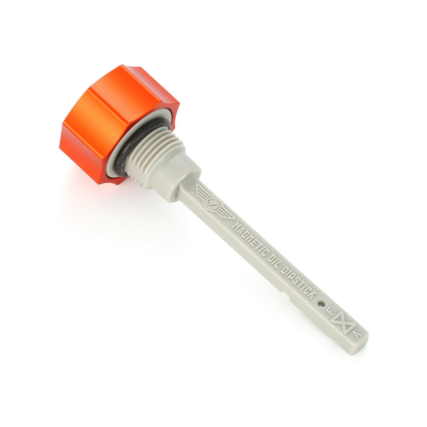 Performance Magnetic Transmission Dipstick for Harley-Davidson M8 (2017-2025) - Curved Orange