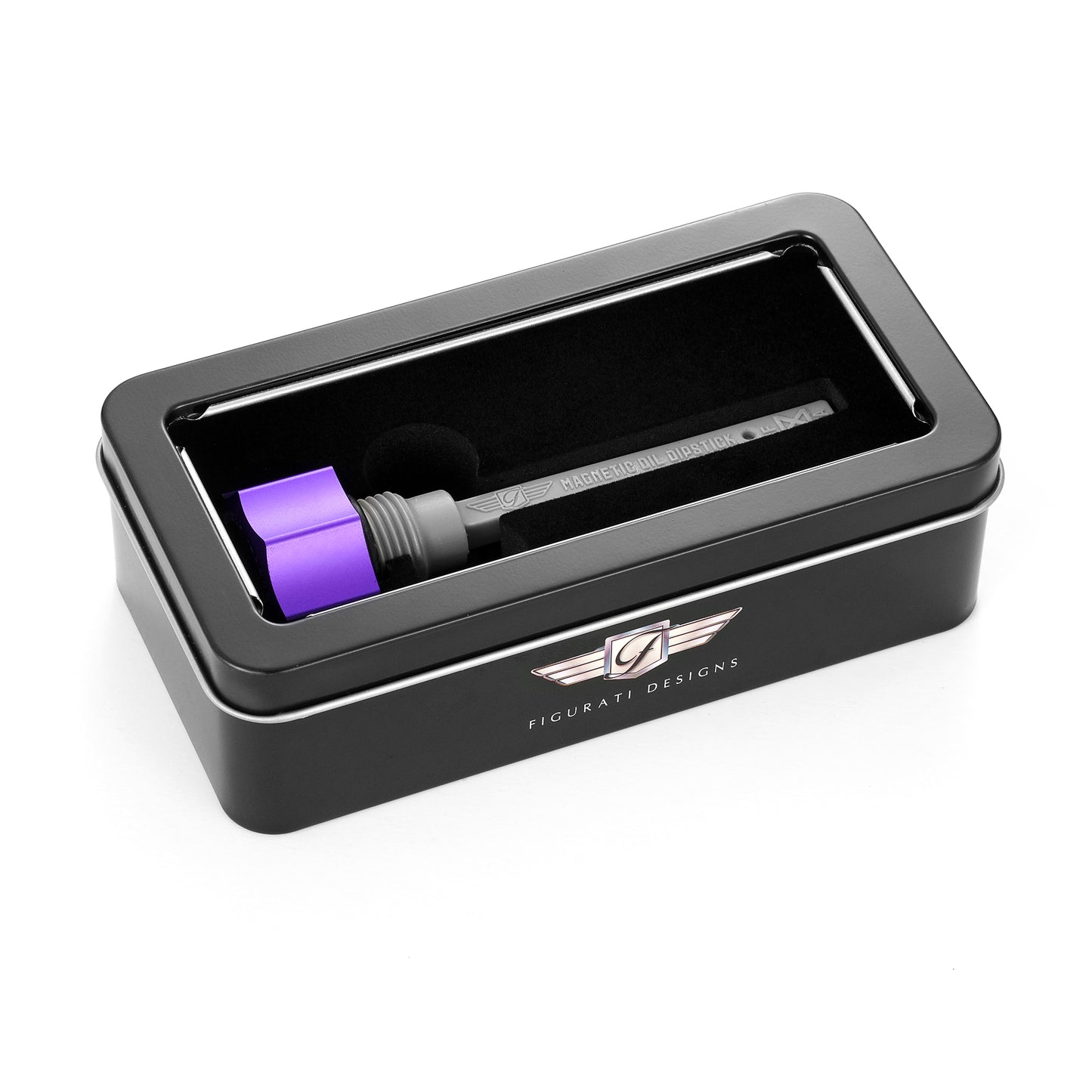 Performance Magnetic Transmission Dipstick for Harley-Davidson M8 (2017-2025) - Curved Purple
