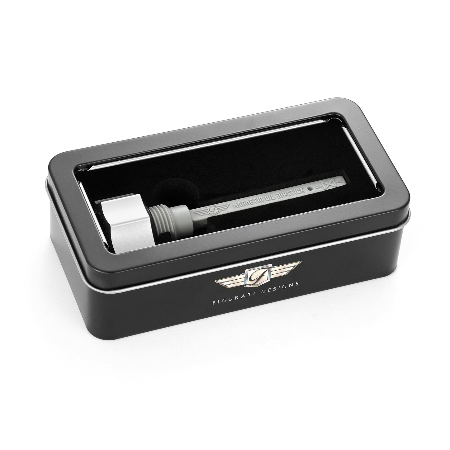 Performance Magnetic Transmission Dipstick for Harley-Davidson M8 (2017-2025) - Curved Raw Silver