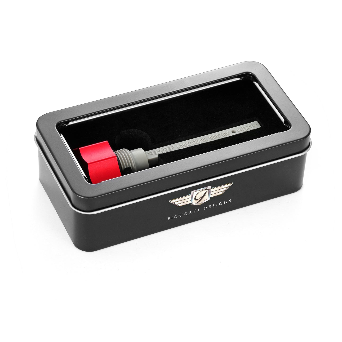 Performance Magnetic Transmission Dipstick for Harley-Davidson M8 (2017-2025) - Curved Red