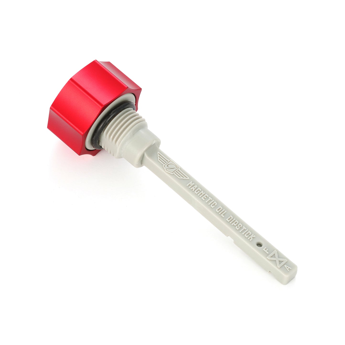 Performance Magnetic Transmission Dipstick for Harley-Davidson M8 (2017-2025) - Curved Red