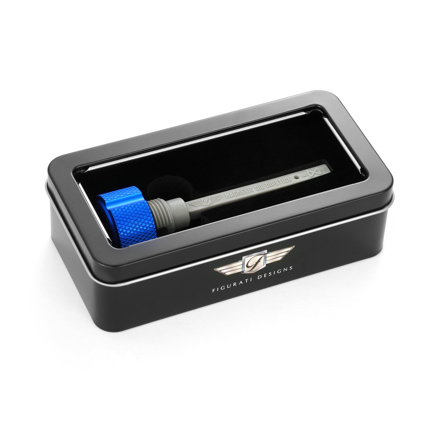 Performance Magnetic Transmission Dipstick for Harley-Davidson M8 (2017-2025) - Knurled Blue