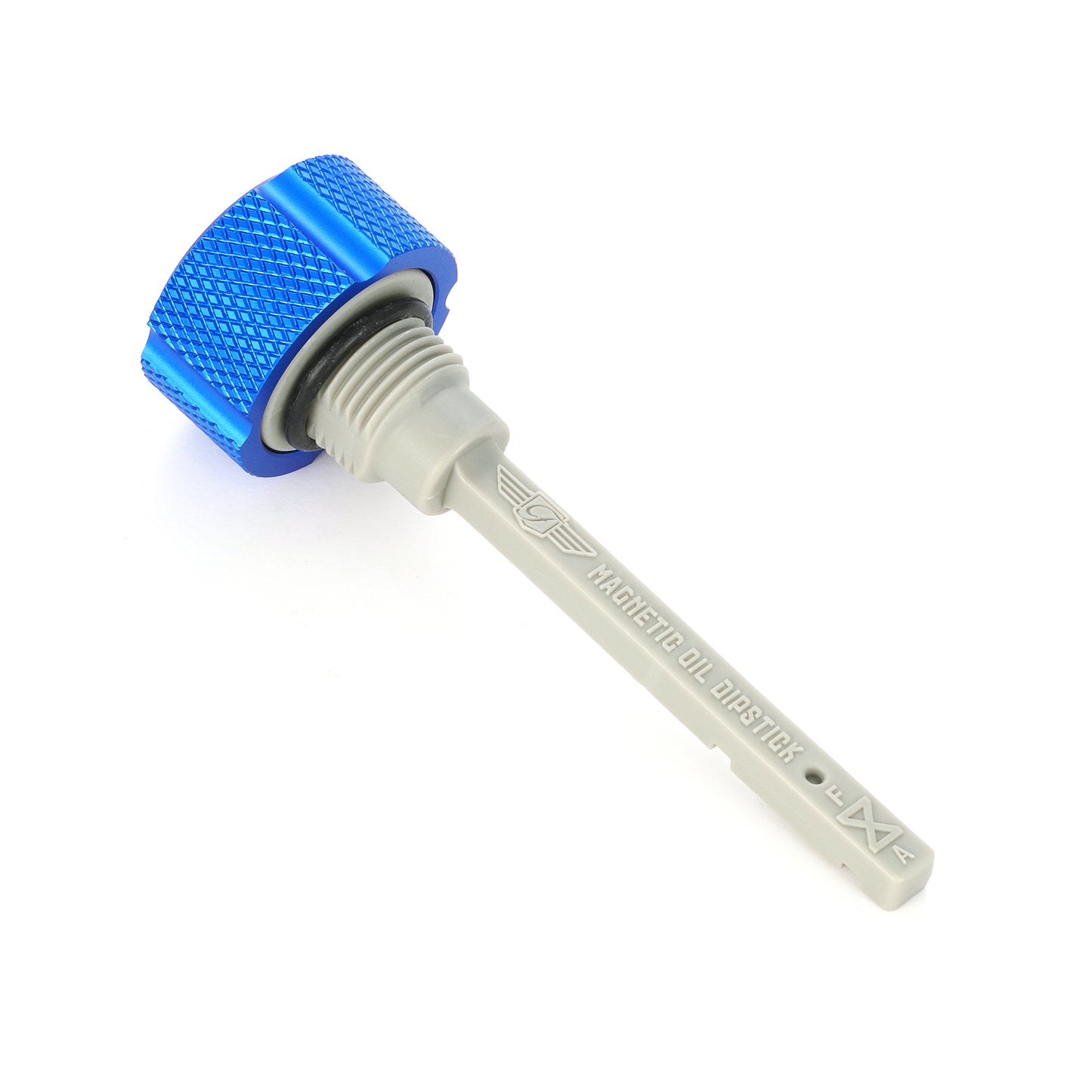 Performance Magnetic Transmission Dipstick for Harley-Davidson M8 (2017-2025) - Knurled Blue