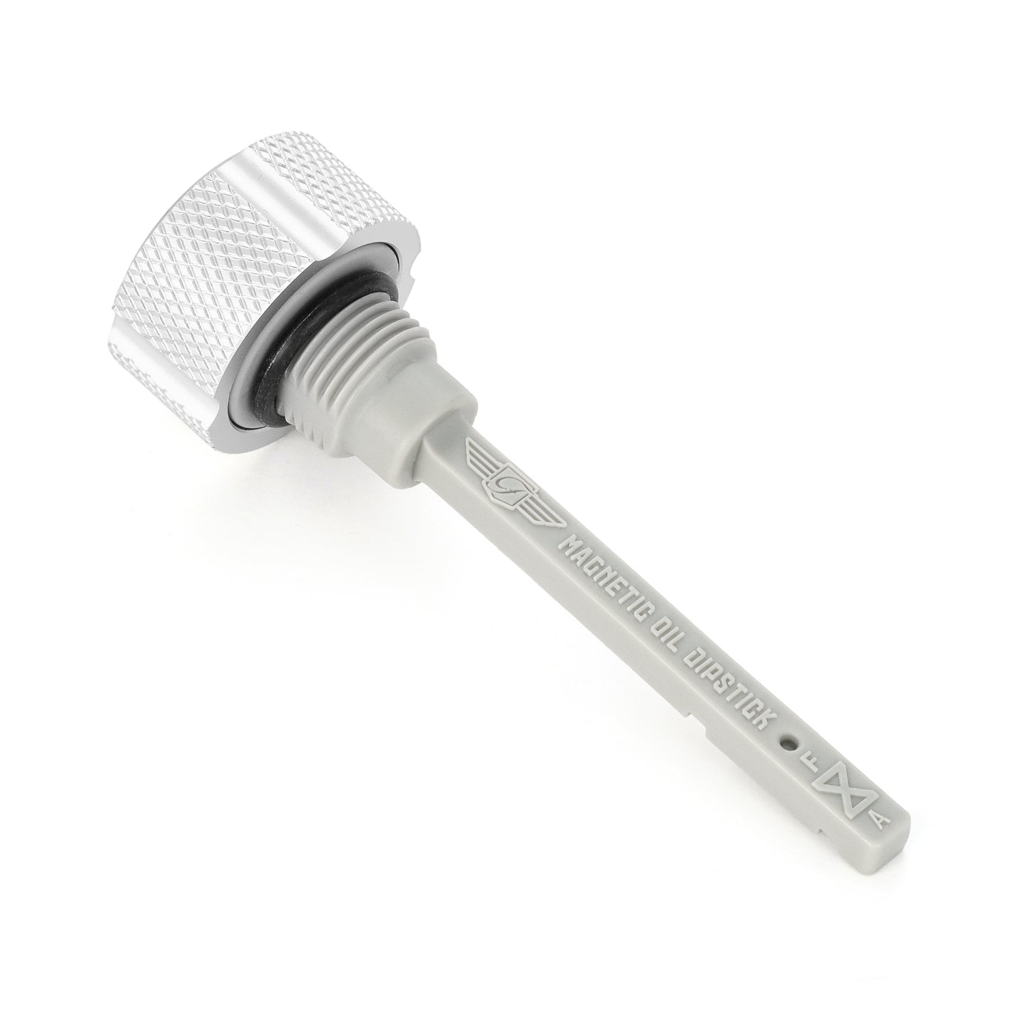 Performance Magnetic Transmission Dipstick for Harley-Davidson M8 (2017-2025) - Knurled Raw Silver