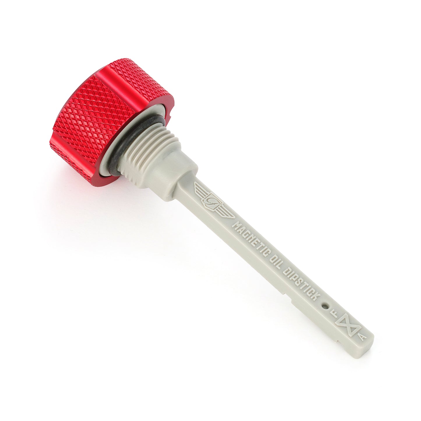 Performance Magnetic Transmission Dipstick for Harley-Davidson M8 (2017-2025) - Knurled Red