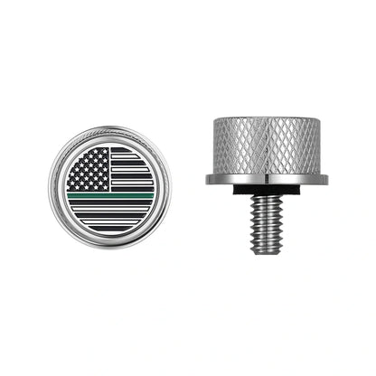 Custom Stainless-Steel Green Line American Flag Seat Screw