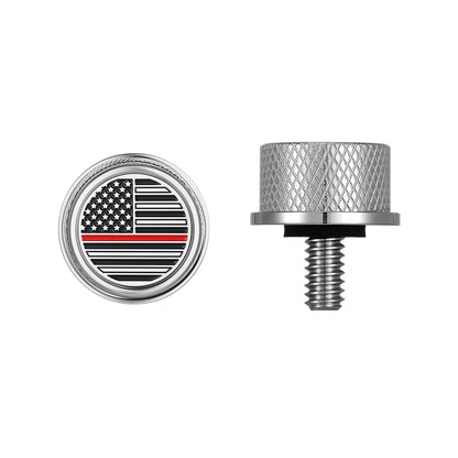 Custom Stainless-Steel Red Line American Flag Seat Screw