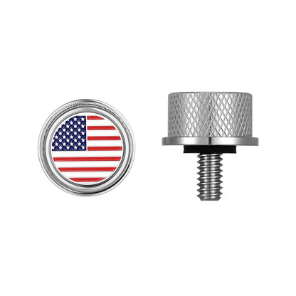 Stainless-Steel Red White & Blue American Flag Seat Screw