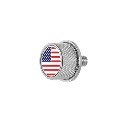 Stainless-Steel Red White & Blue American Flag Seat Screw