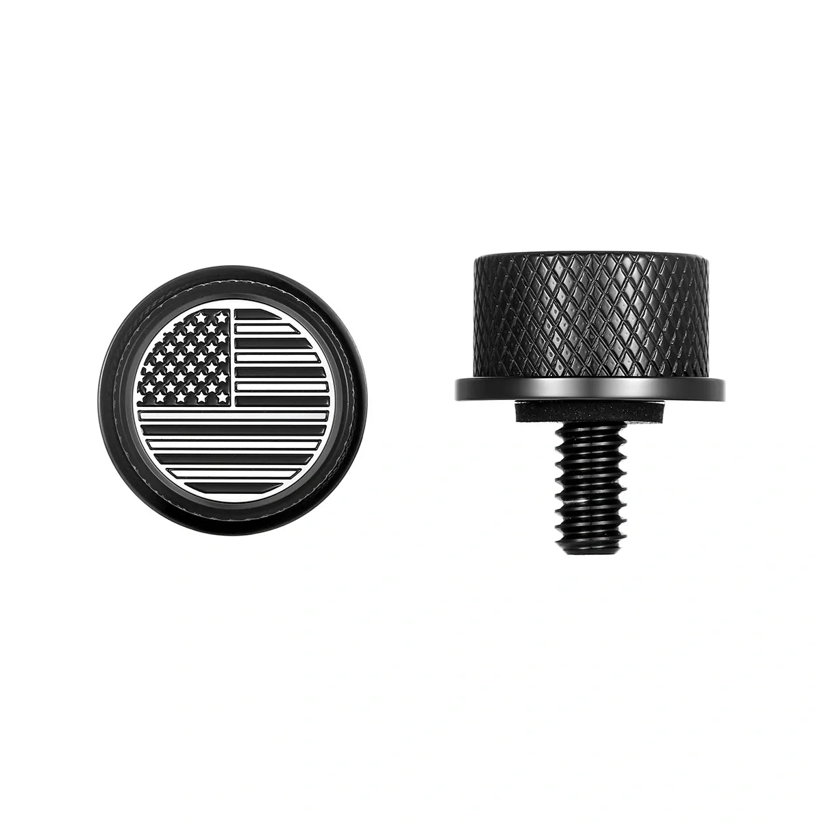 Custom Stainless-Steel in Black American Flag Seat Screw – Figurati Designs