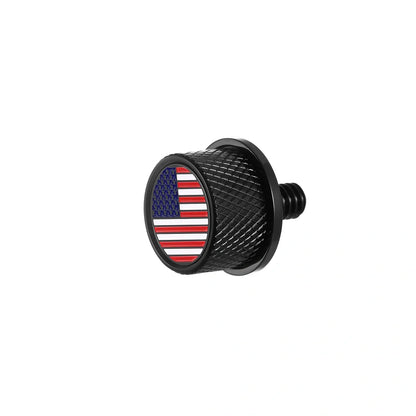 Custom Stainless-Steel in Black Red White & Blue American Flag Seat Screw