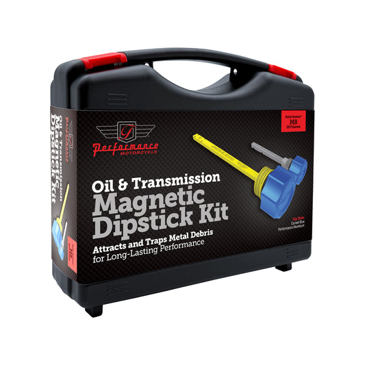 Performance Magnetic Dipstick Kit for Harley-Davidson M8 (2017-2026) - Curved Blue